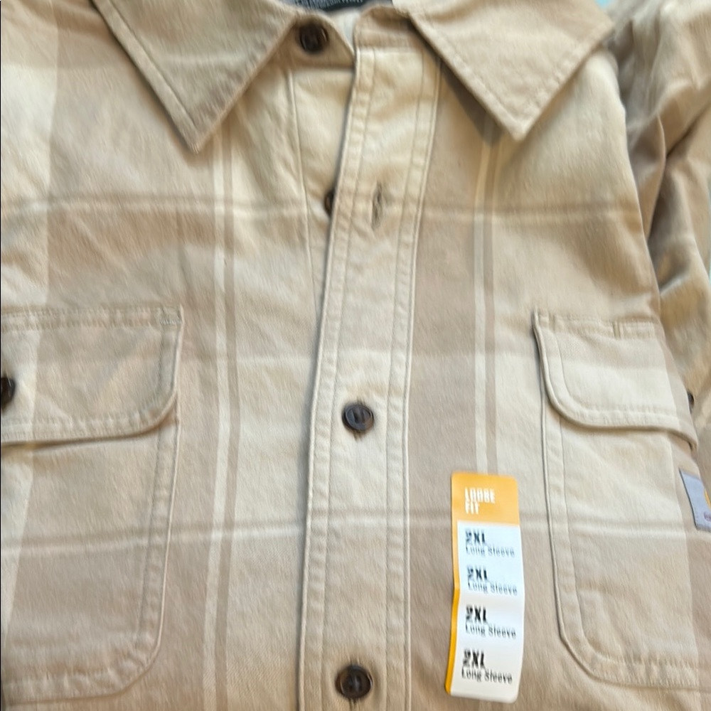 Carhartt Men's Casual Button Down Shirt - Tan